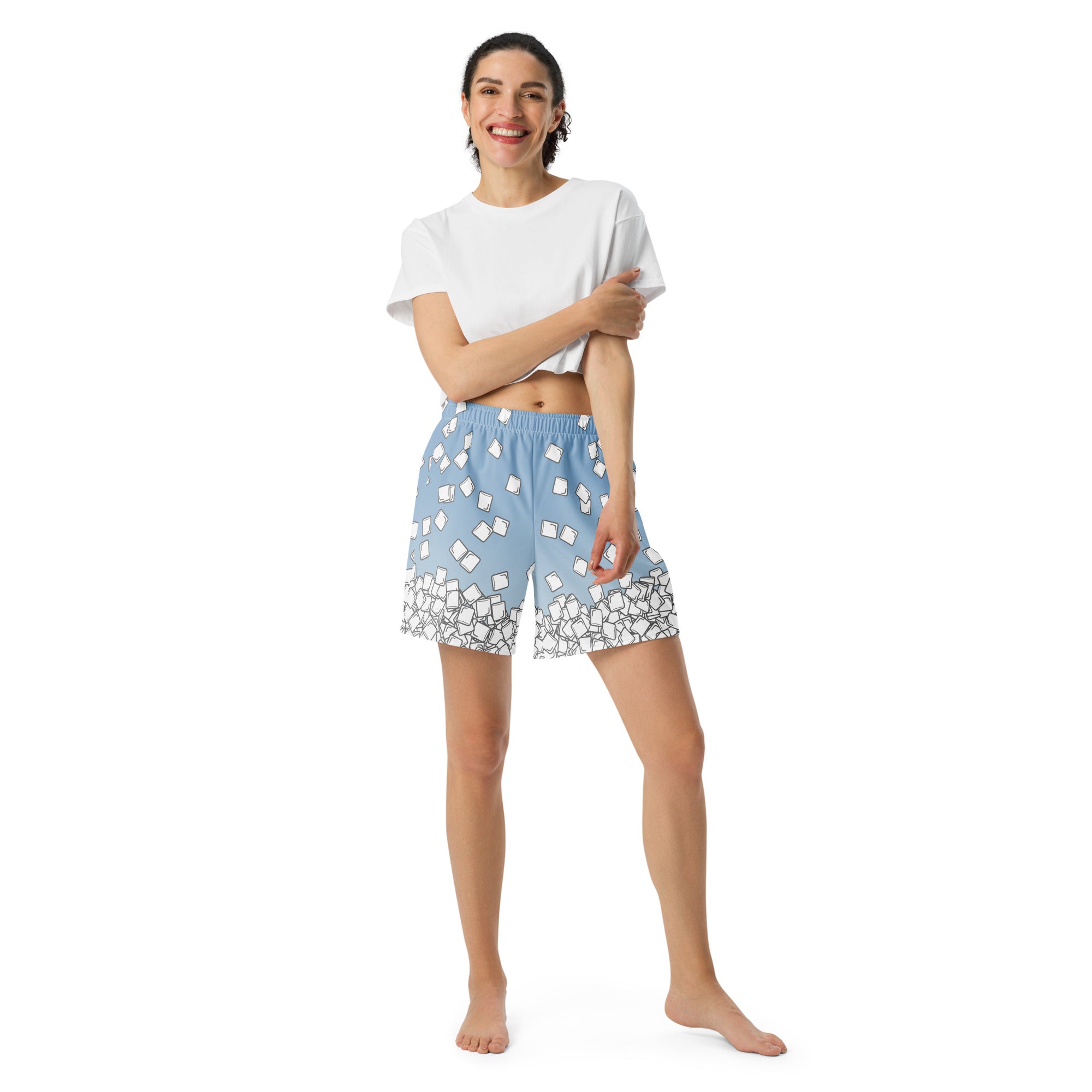 Marshmallow Rain Athletic Long Shorts - Unisex