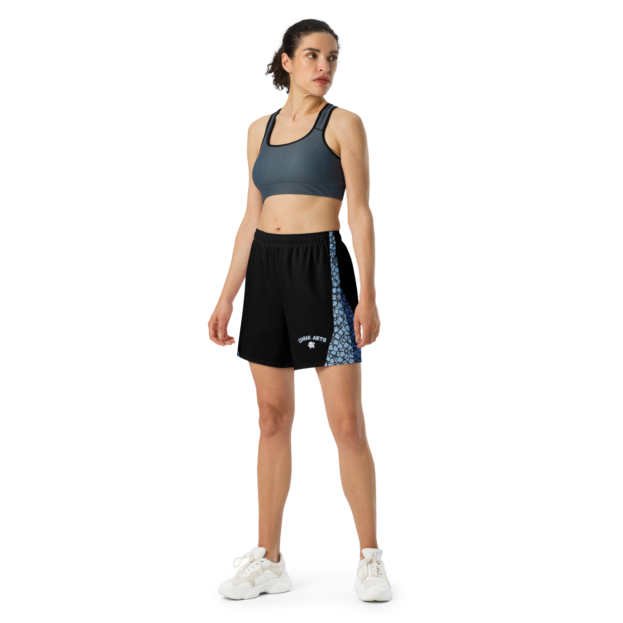 2 Tone Stripe Athletic Long Shorts - Unisex