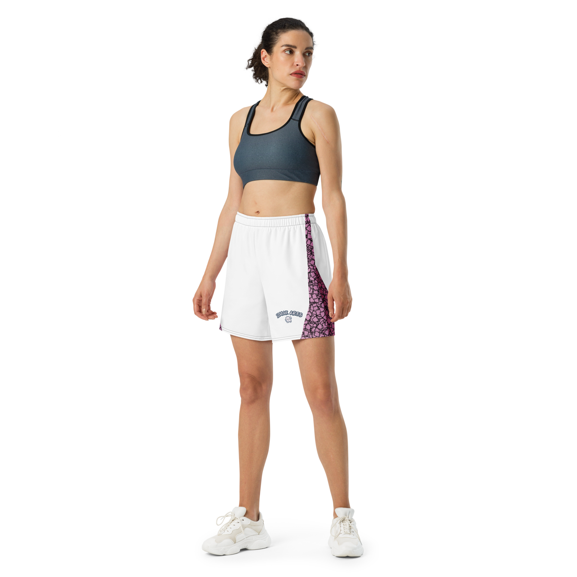 2 Tone Stripe Athletic Long Shorts - Unisex