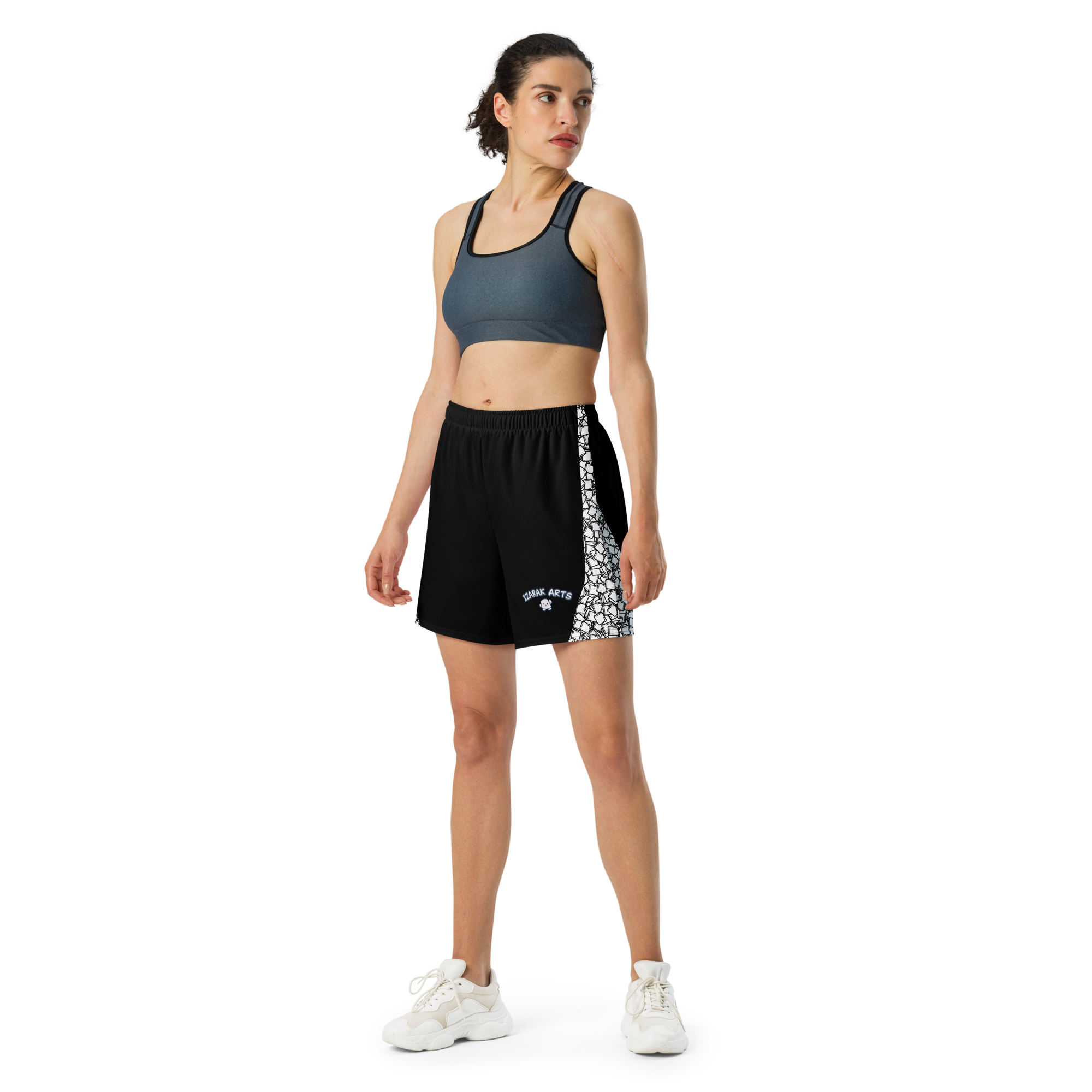 2 Tone Stripe Athletic Long Shorts - Unisex