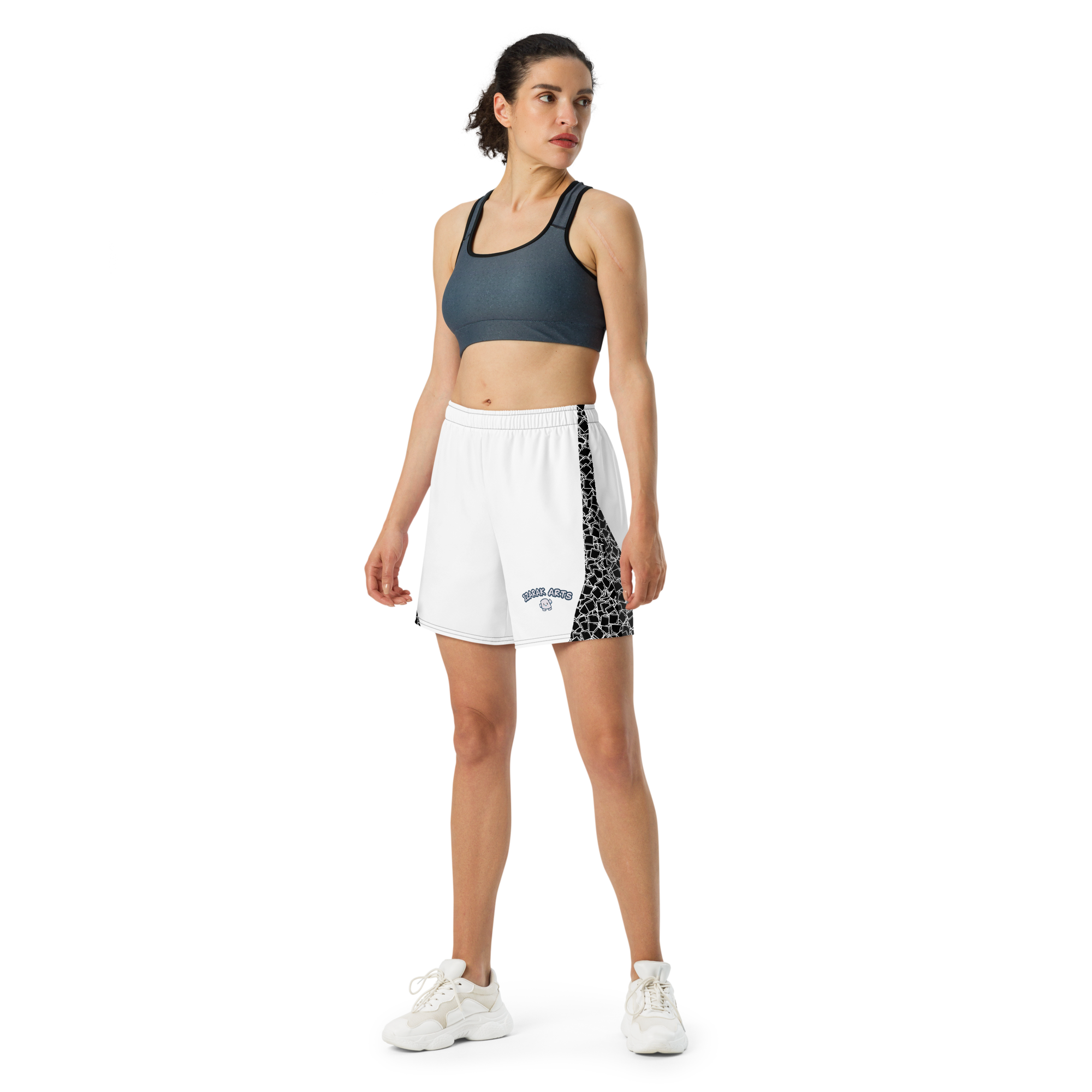 2 Tone Stripe Athletic Long Shorts - Unisex