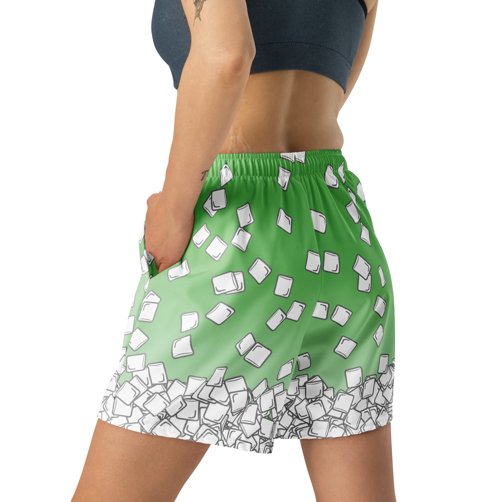 Marshmallow Rain Athletic Long Shorts - Unisex