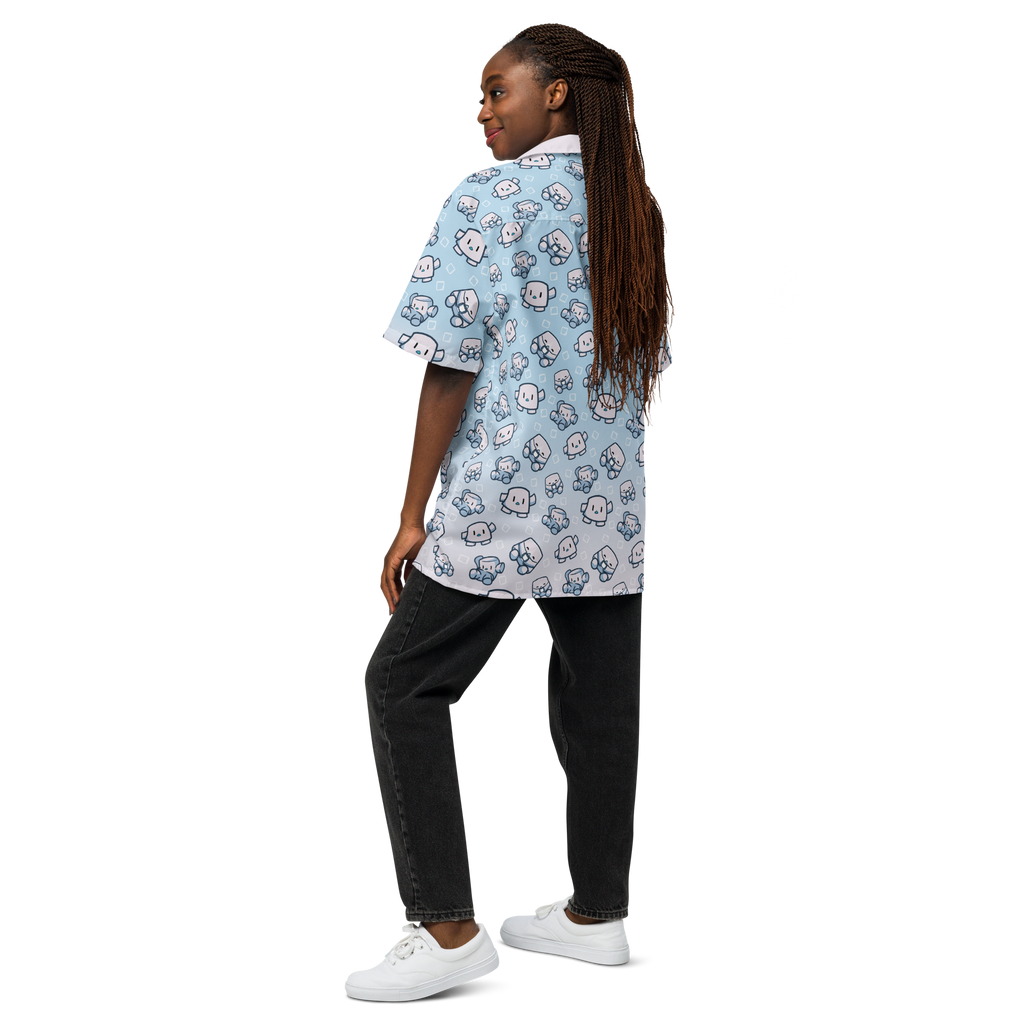 Oversized Button-Up T-Shirt - Unisex