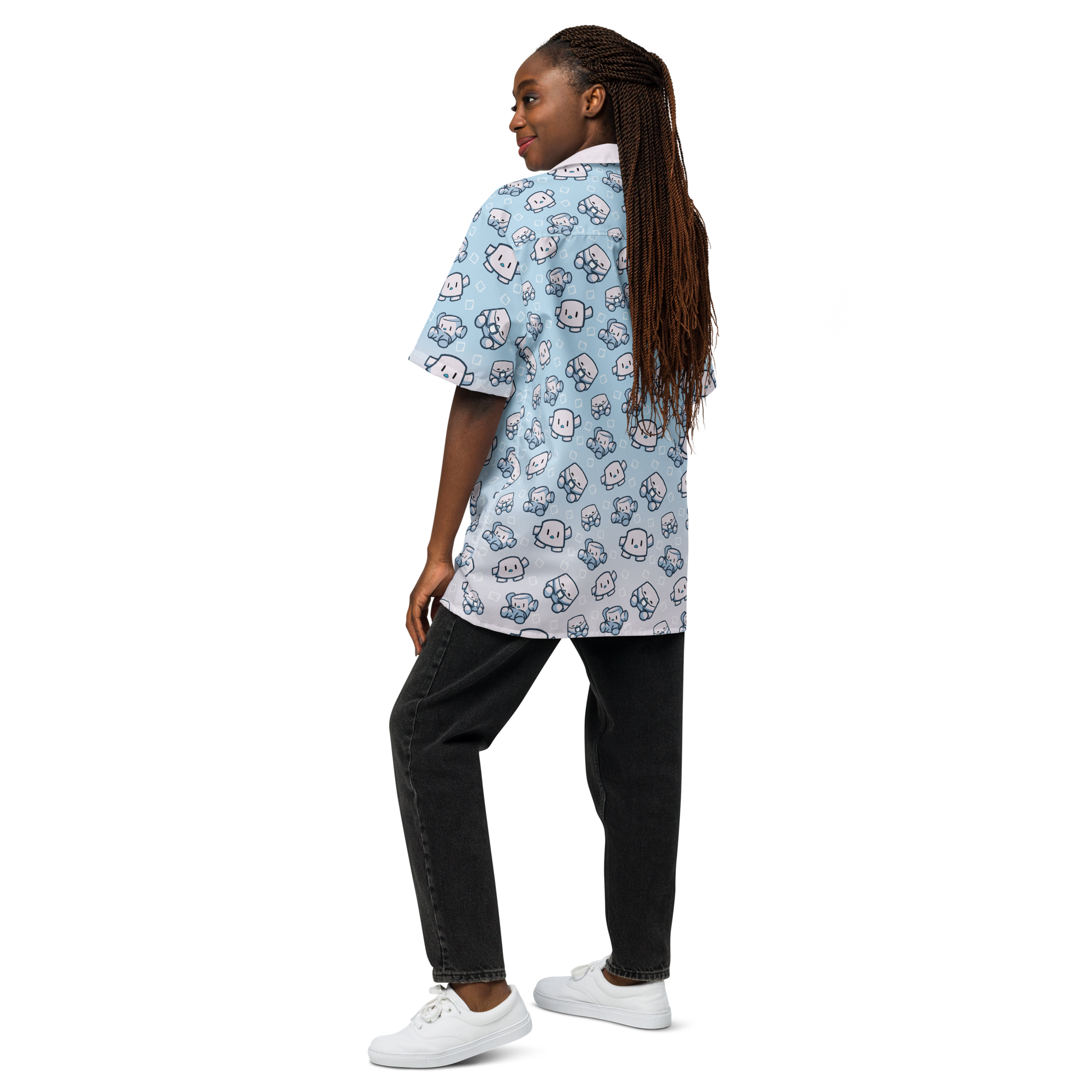 Oversized Button-Up T-Shirt - Unisex