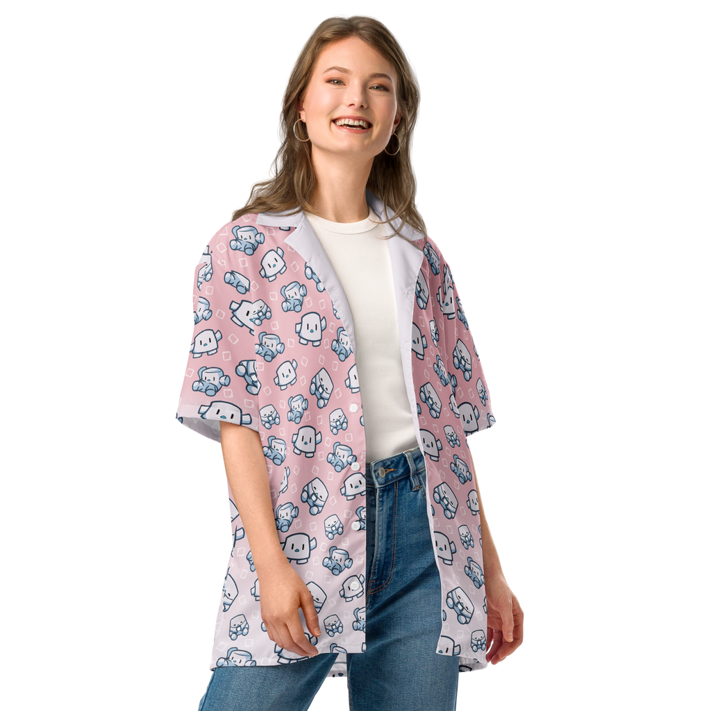 Oversized Button-Up T-Shirt - Unisex