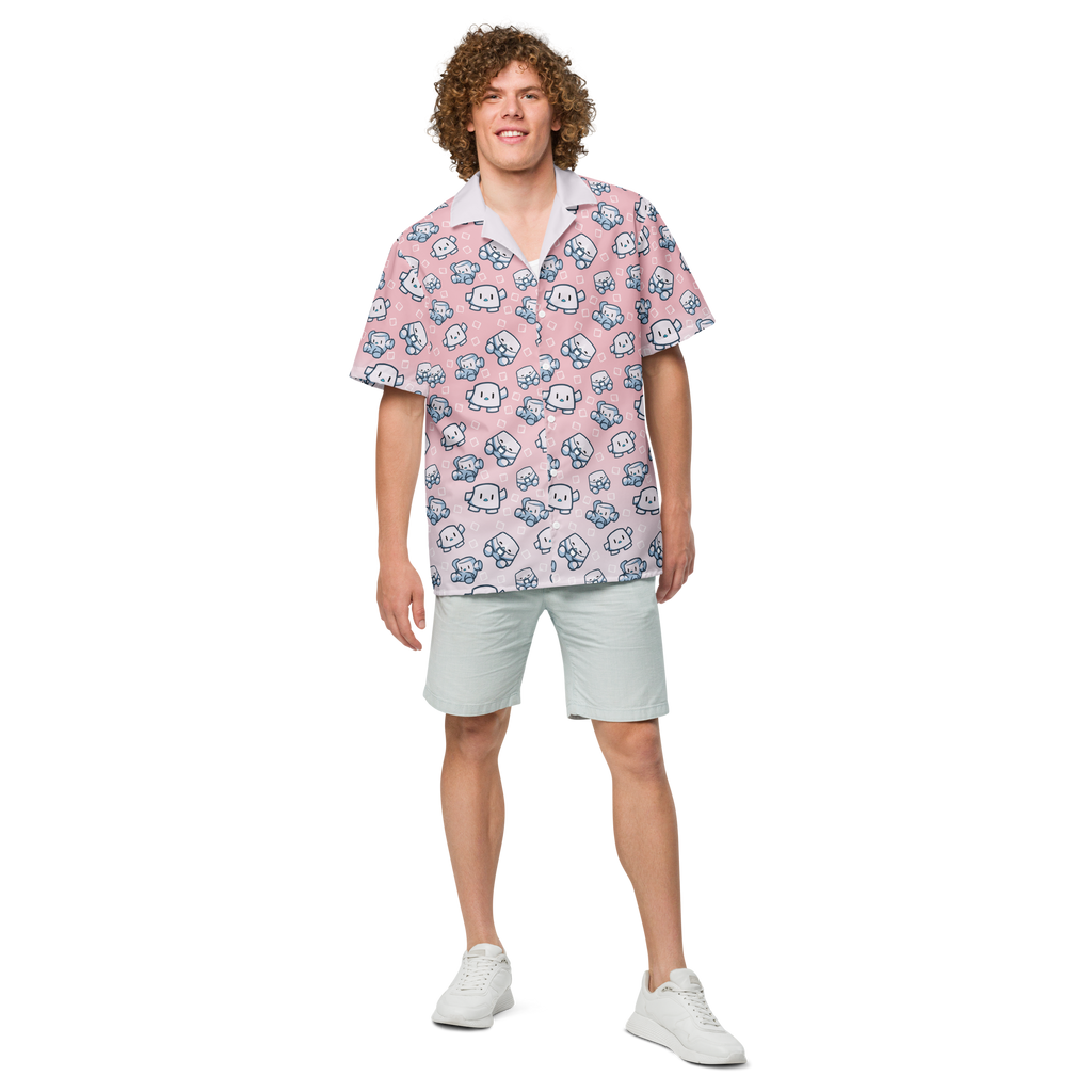 Oversized Button-Up T-Shirt - Unisex