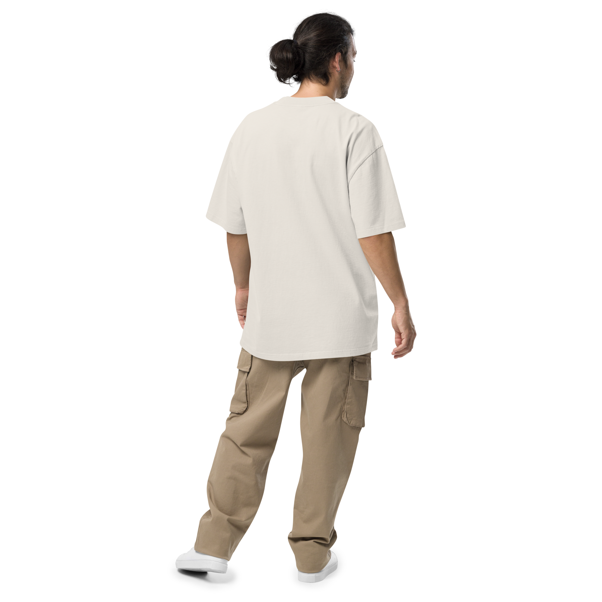 Pengmellow Wave Embroidered Oversized Faded T-Shirt - Unisex