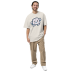 Pengmellow Wave Printed Oversized Faded T-shirt - Unisex