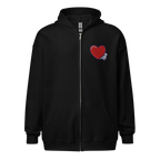 Pengmellow's Big Heart Embroidered Zip Hoodie - Unisex