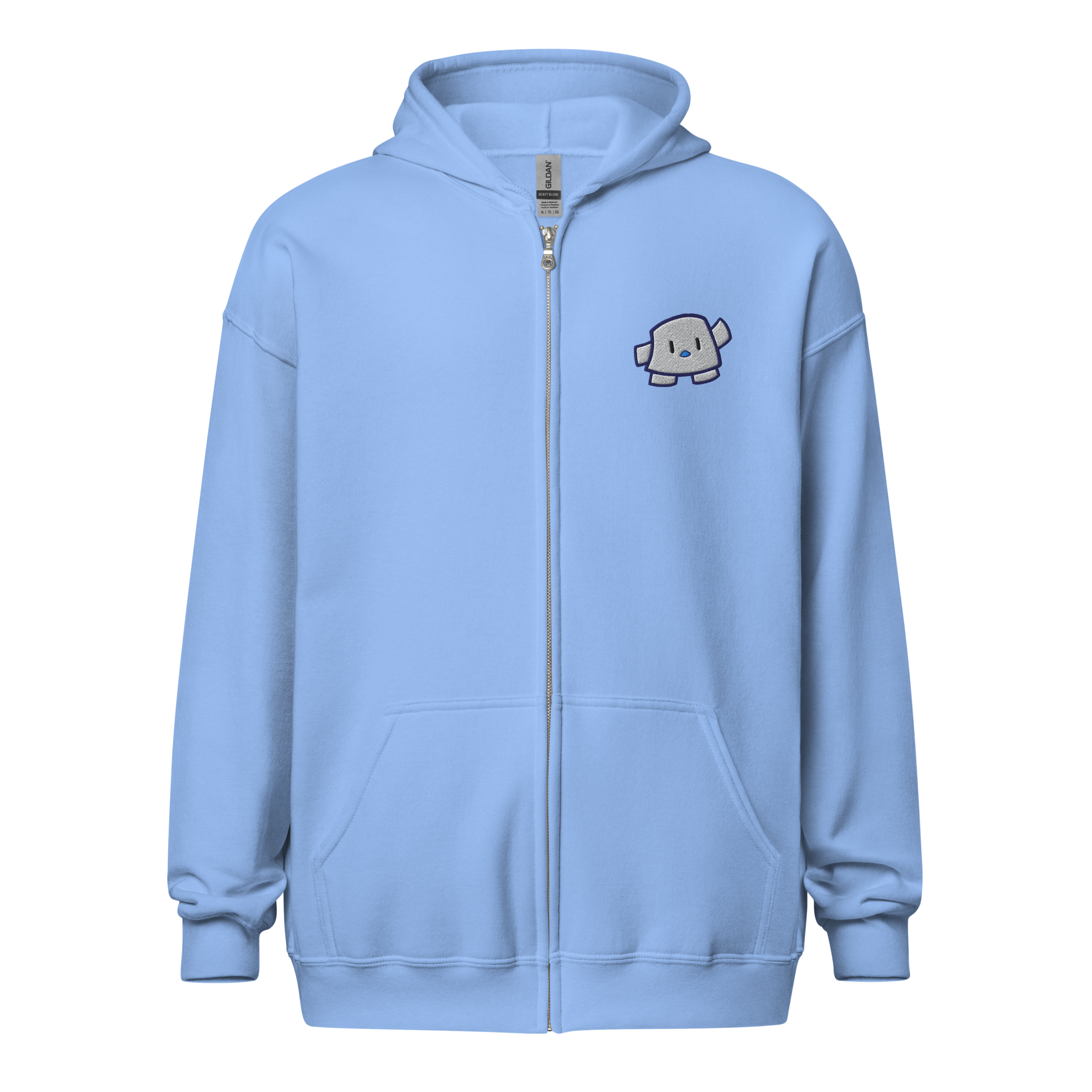 Pengmellow Wave Embroidered Zip Up Hoodie - Unisex
