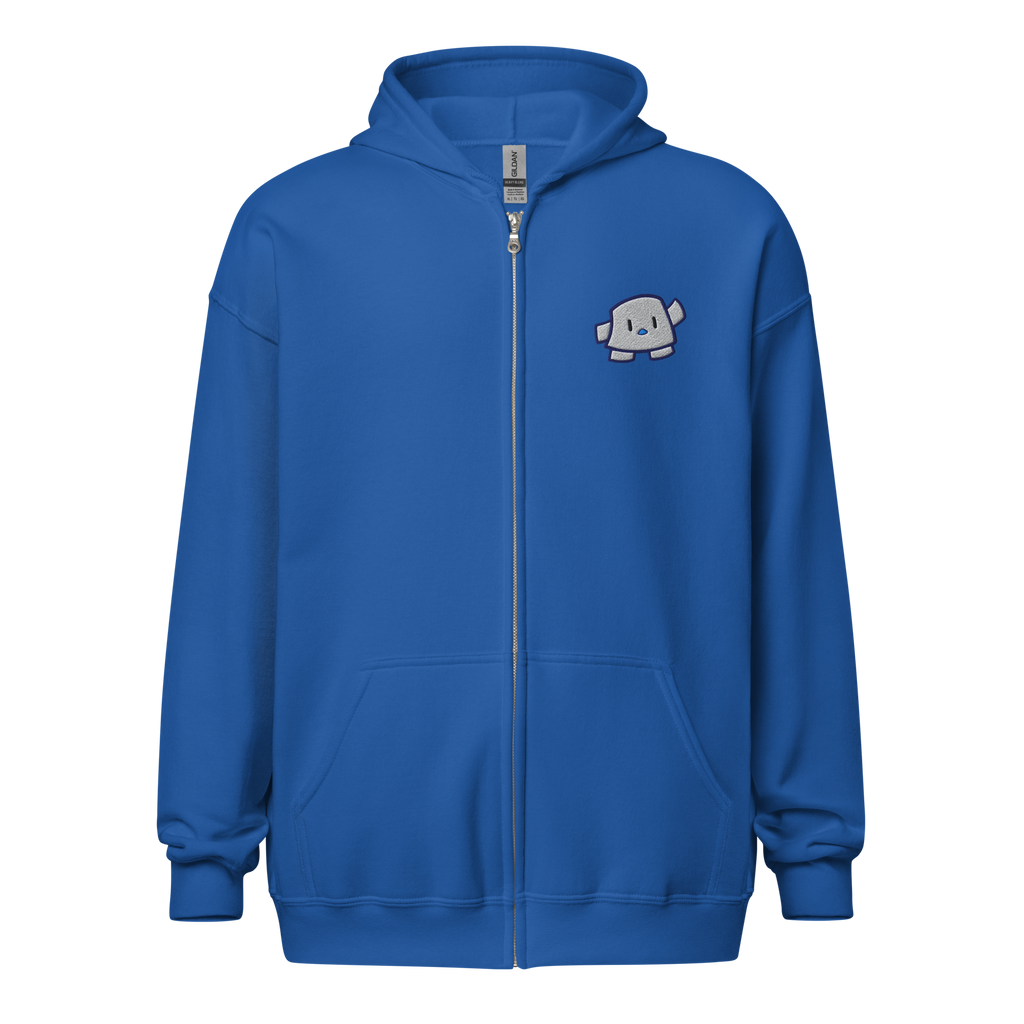 Pengmellow Wave Embroidered Zip Up Hoodie - Unisex