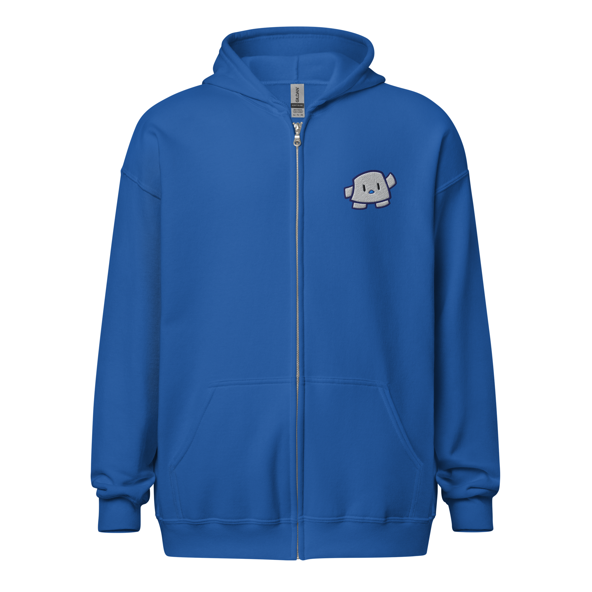 Pengmellow Wave Embroidered Zip Up Hoodie - Unisex