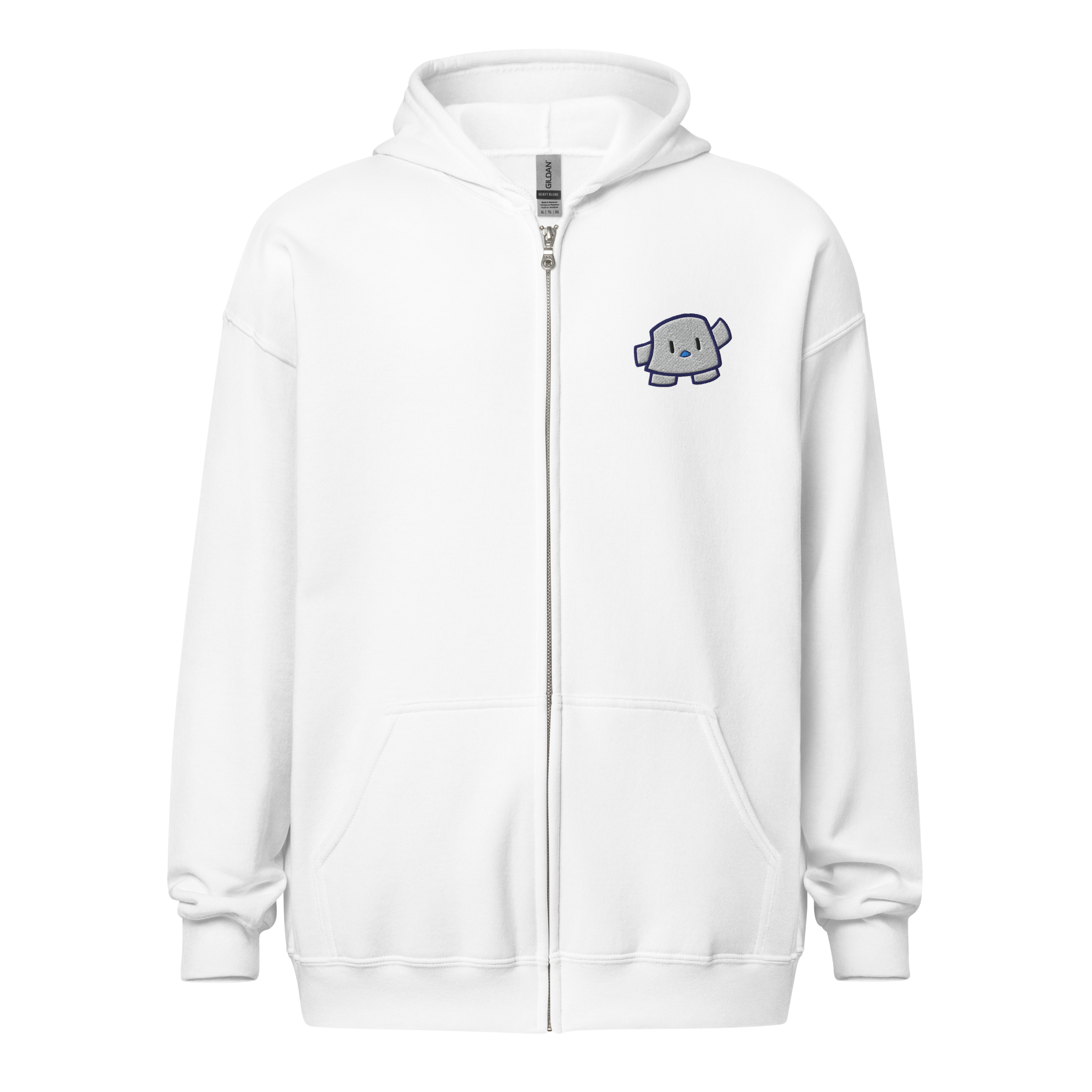 Pengmellow Wave Embroidered Zip Up Hoodie - Unisex